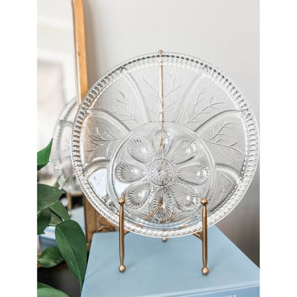 Indiana Glass “Tree of Life” Divided Deviled Egg & Relish Tray - Picture 3 of 4